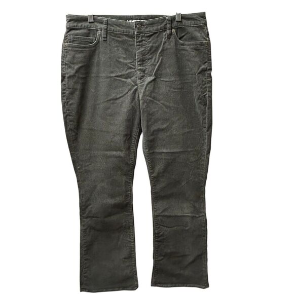 Lands' End Corduroy Pants Women's Size 14 Mid Rise Bootcut - Gray‎ Stone - Picture 1 of 14